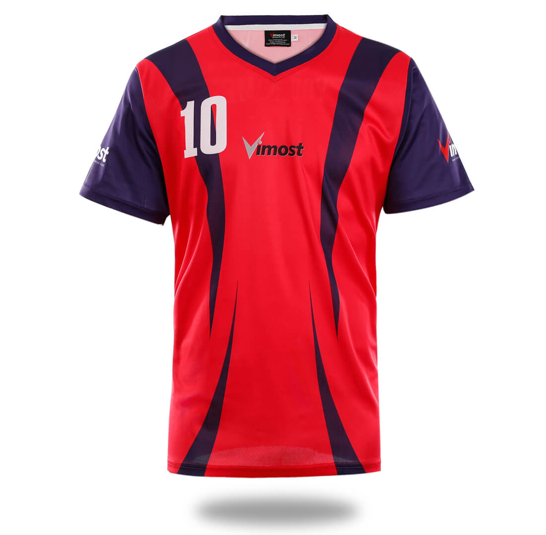 Simple Red Design Soccer Jersey - GilloServ
