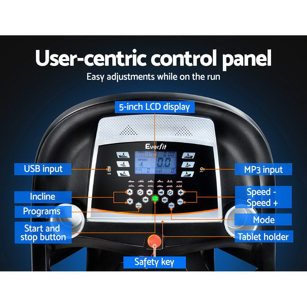 Electric Treadmill 45cm Incline Running Home Gym Fitness Machine - GilloServ