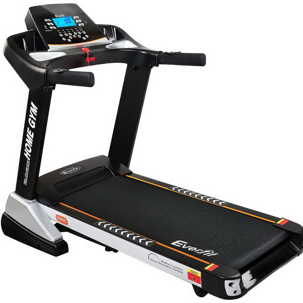 Electric Treadmill 48cm Incline Running Home Gym Fitness Machine Black - GilloServ
