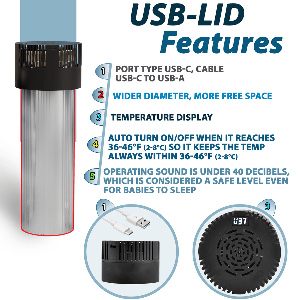Cooling Lid with Auto Shut-Off and Temperature-Display - GilloServ