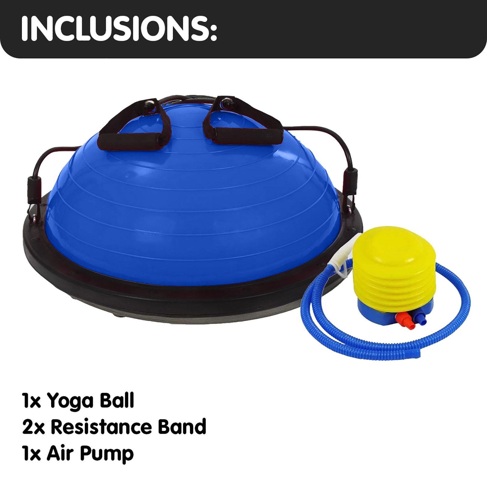 Fitness Yoga Ball Home Gym Workout Balance Trainer Blue - GilloServ