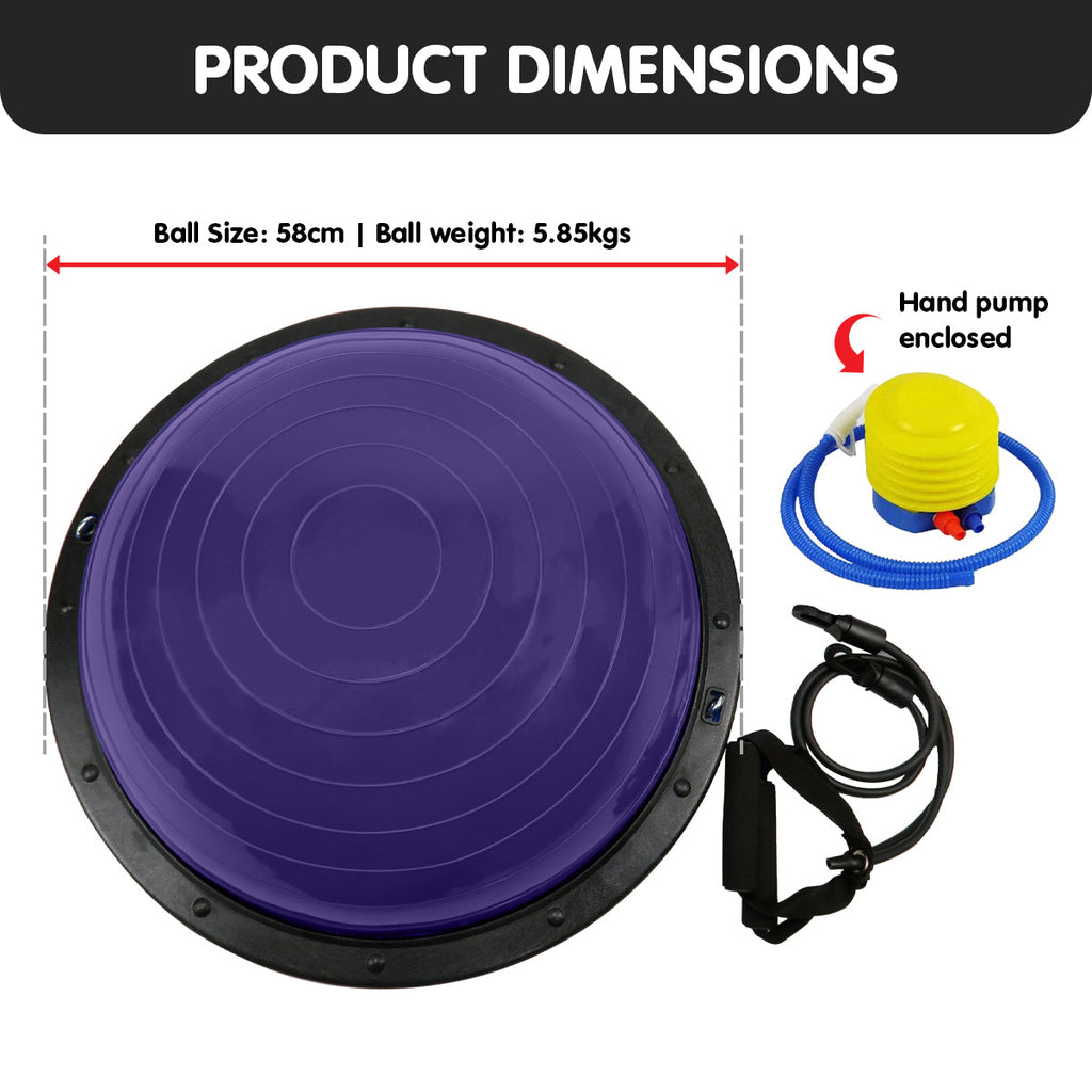 Fitness Yoga Ball Home Gym Workout Balance Trainer Purple - GilloServ