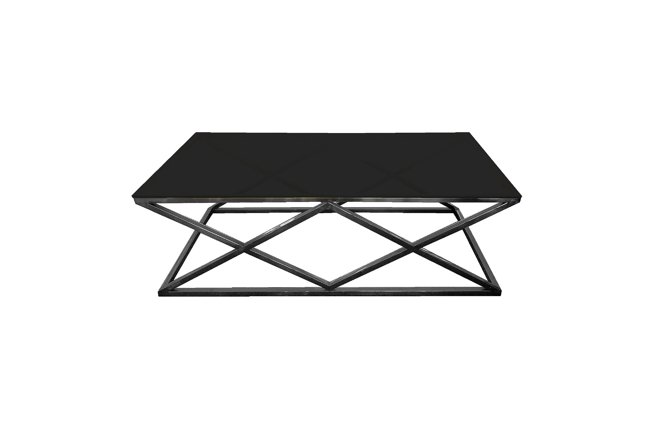 Coffee Table Black Base - Black Glass - GilloServ