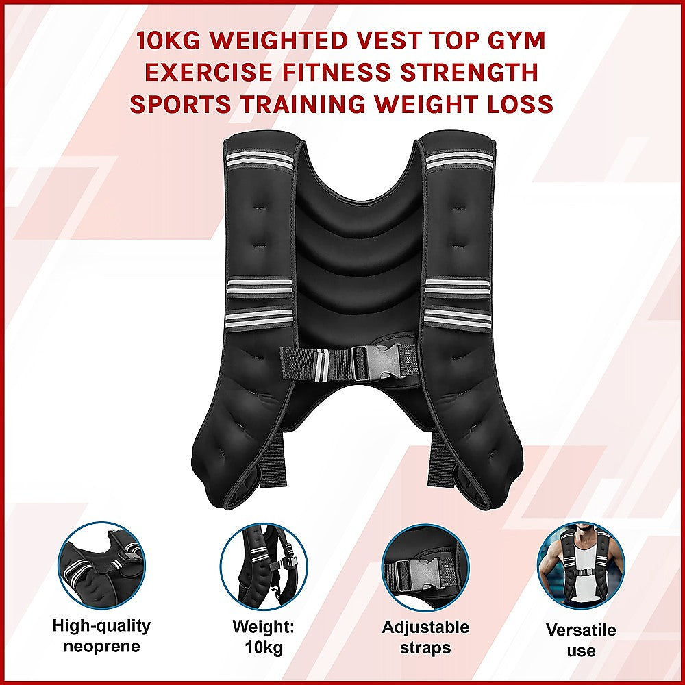 10KG Weighted Vest Top Gym Exercise Fitness Strength Sports Training Weight Loss-2