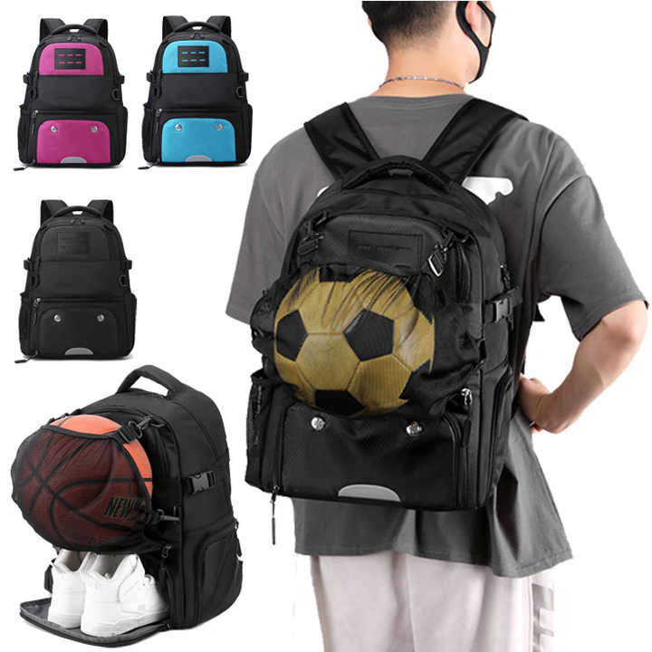 Blue And Black Large Capacity Sports Backpack, Waterproof - GilloServ