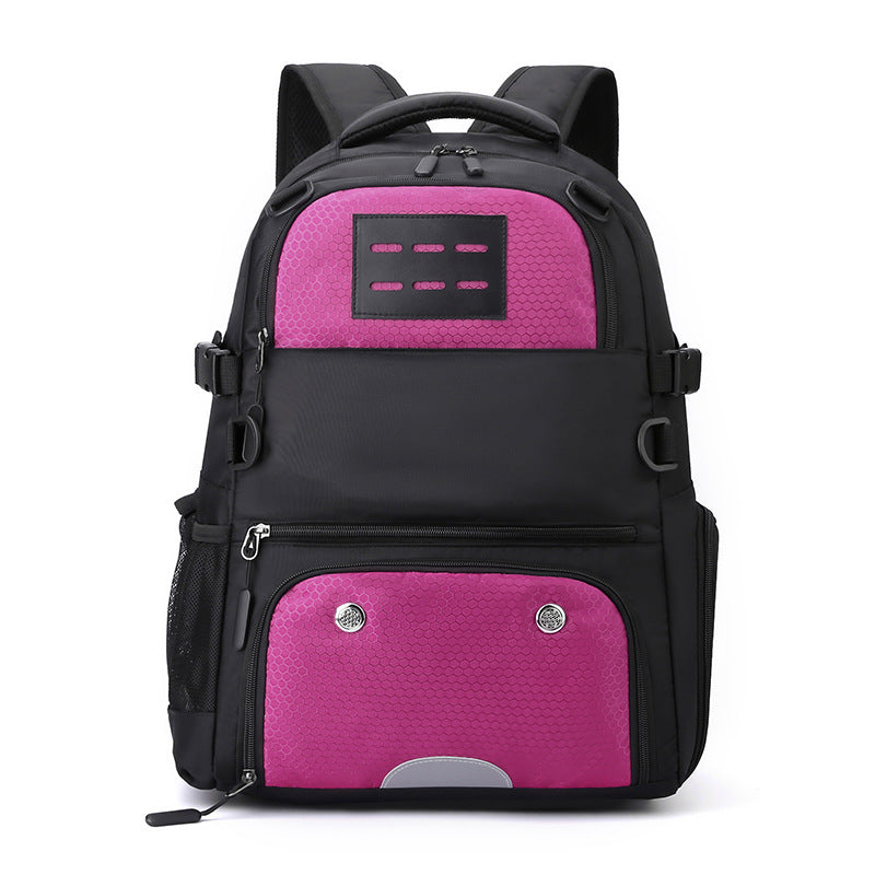 Pink And Black Large Capacity Sports Backpack, Waterproof - GilloServ
