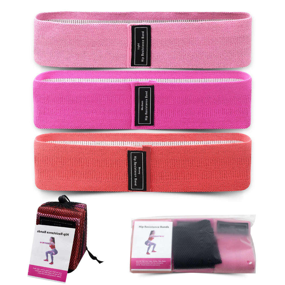 Red Colour Scheme Fabric Resistance Bands Set - 3 Levels Non-Slip Hip Bands for Strength Training - GilloServ