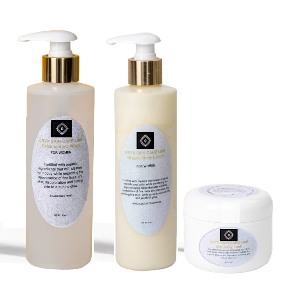 ORGANIC THREE STEP DRY  SKIN CARE SYSTEM -  for WOMEN Five Fragrances - GilloServ