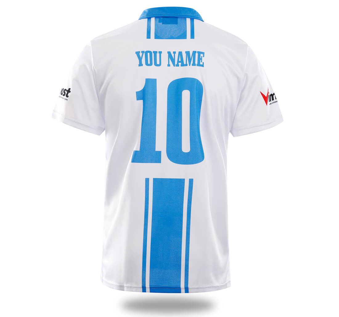 White Blue Design Soccer Jersey - GilloServ