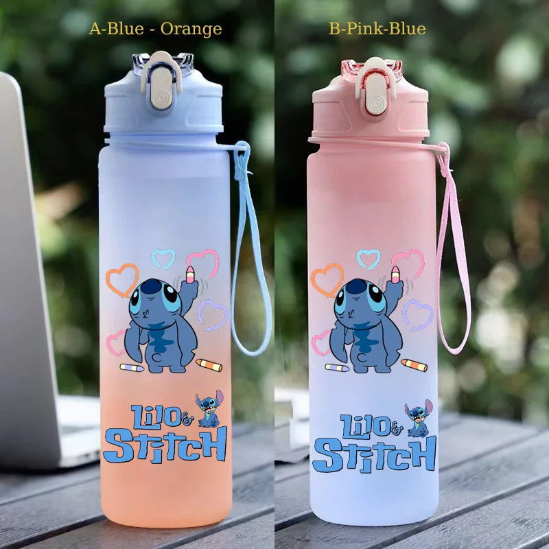 750ML Stitch Straw Water Bottle Eco-Friendly Plastic Water Cup - GilloServ