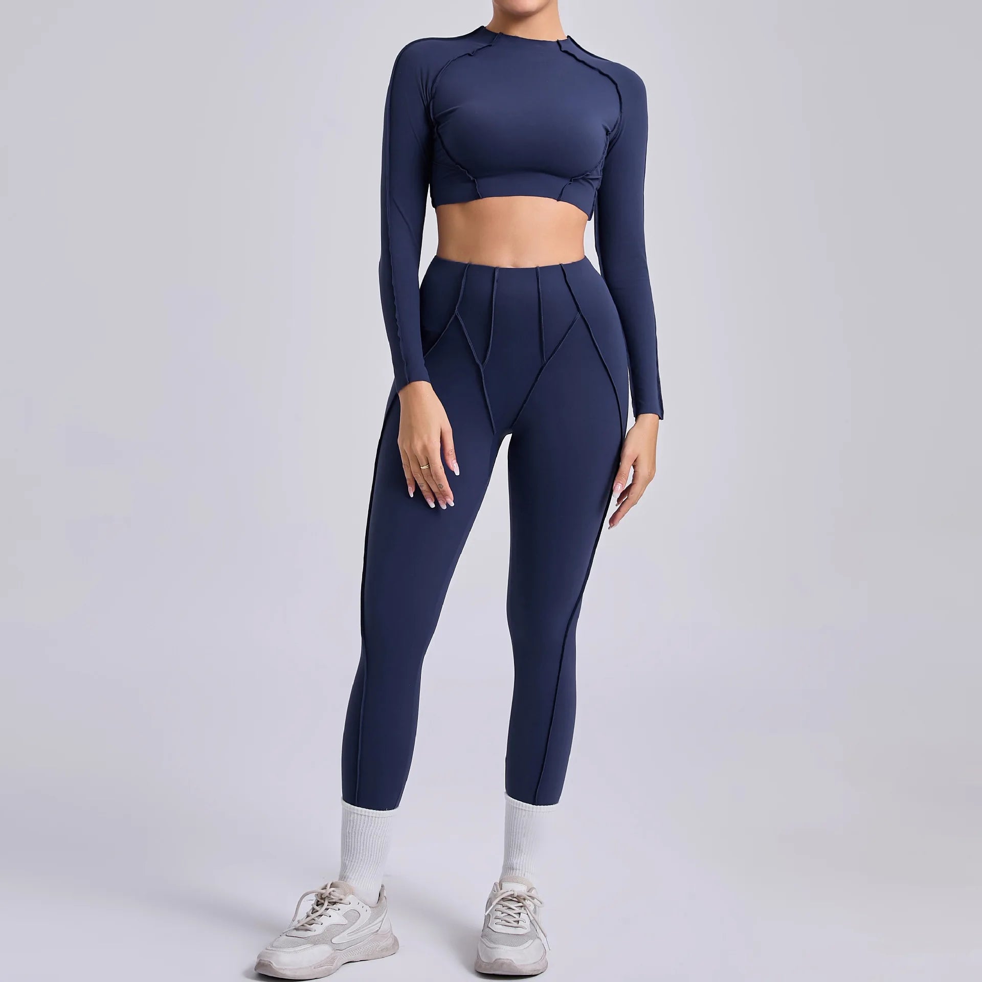 New Yoga Set Women Tracksuit Workout Legging Athletic Suit Long Sleeve - GilloServ