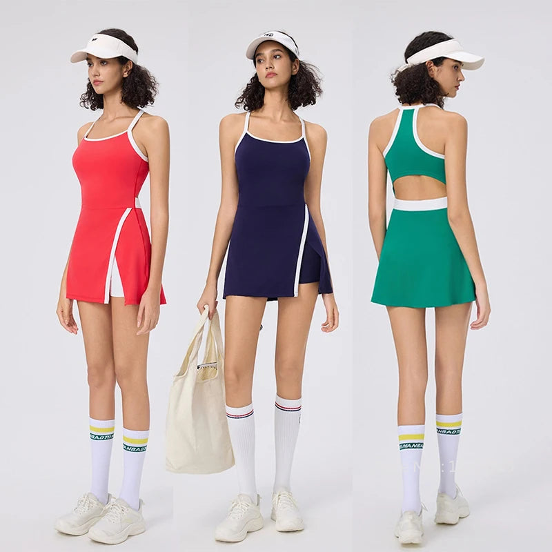 Backless Hollow Sports Dress Women Sleeveless Sling Yoga - GilloServ