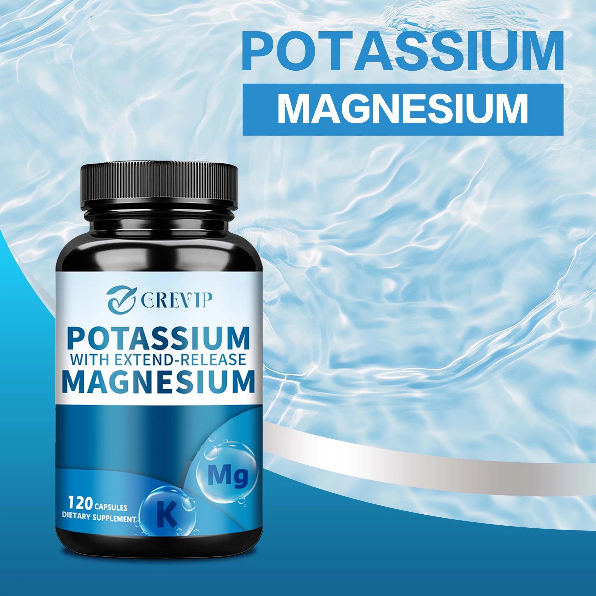 Potassium Magnesium - Support Bone Health, Muscle Spasms, Improve Sleep Quality - GilloServ