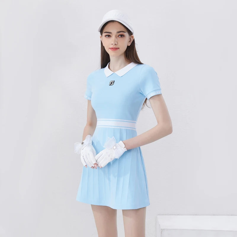 New Style Golf Knitted Dress with Lapel Slim Fit Casual Sportswear - GilloServ