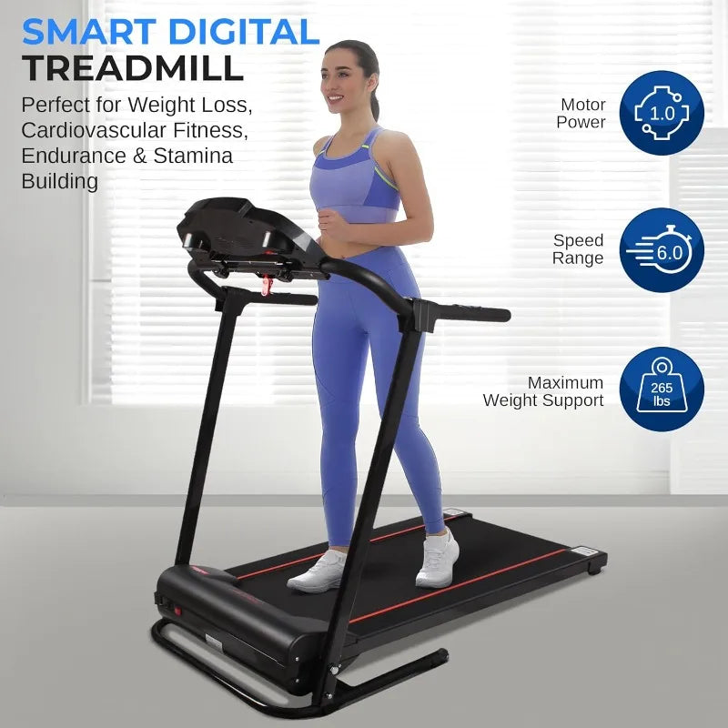 Electric Folding Treadmill Exercise Machine  Smart Compact Digital Fitness Treadmill - GilloServ