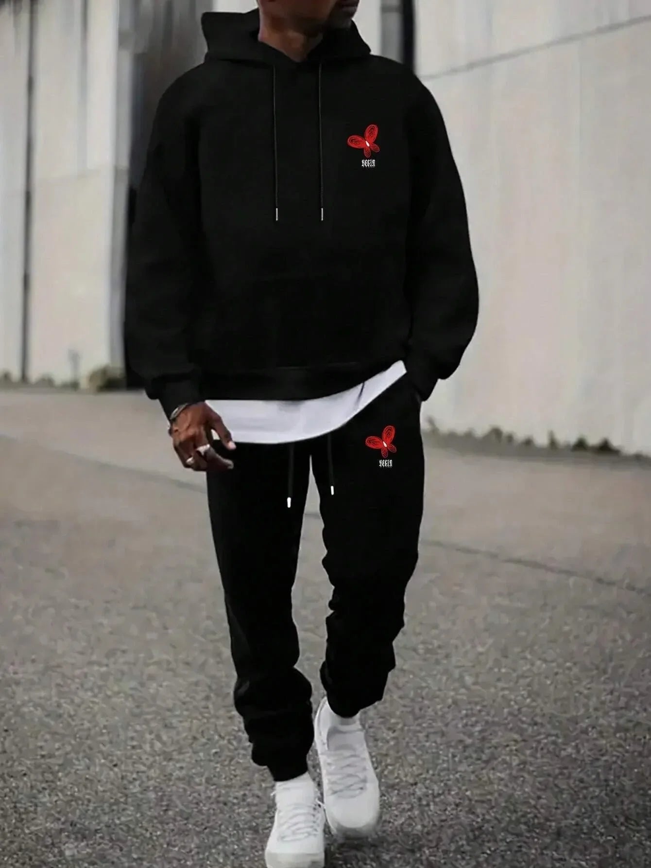 Tracksuit Sets Men's Casual Fleece Warm Hoodies Pants 2PCS Mens Long Sleeve Sport Suit Male Pullover Hoodies Sports Clothing - GilloServ