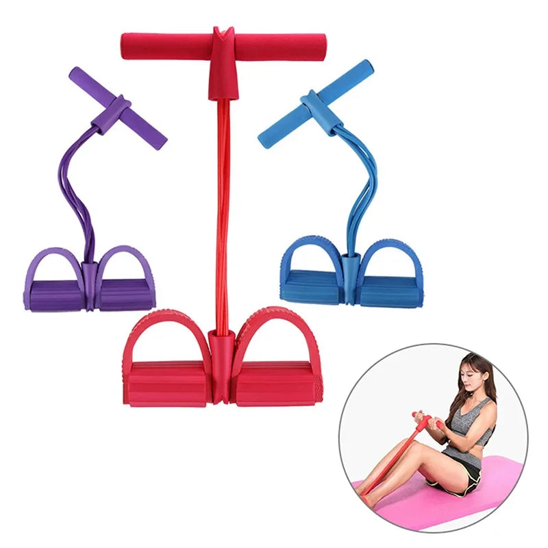 4 Tube Fitness Resistance Bands Latex Pedal Exercise