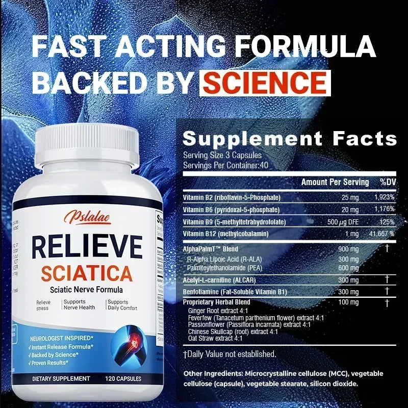 Relieve Sciatica Capsules Reduce Joint Pain,Restore Mobility, Balance Inflammation,Support Nerve & Bone - GilloServ