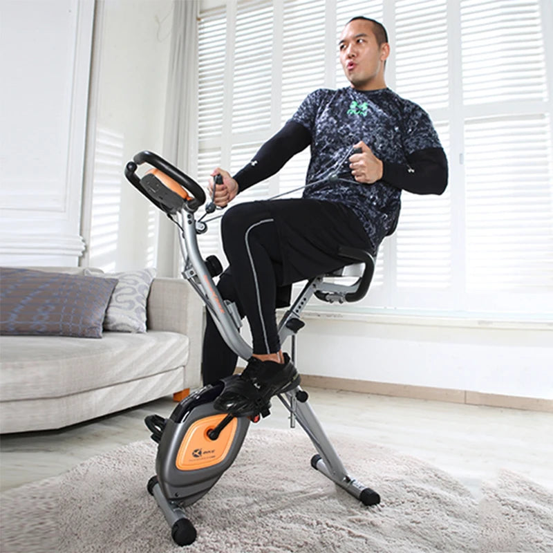 2025 Indoor Home Weight Loss Folding Aerobic Exercise Magnetron Bike With Pull Rope Bike Silent Spinning Bike Fitness - GilloServ