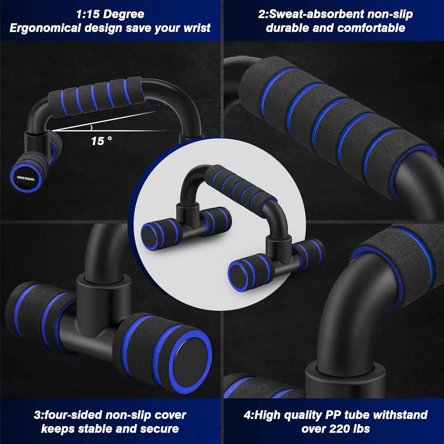 Push Up Stand Gym Handles Home Fitness Chest Muscle Training Bodybuilding Equipment - GilloServ