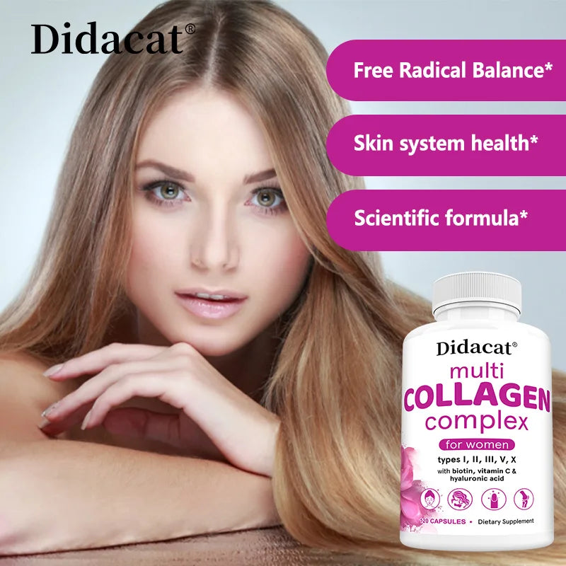 Collagen Complex - Biotin, Vitamin C, Hyaluronic Acid for Skin, Nails, Hair, Joints - GilloServ