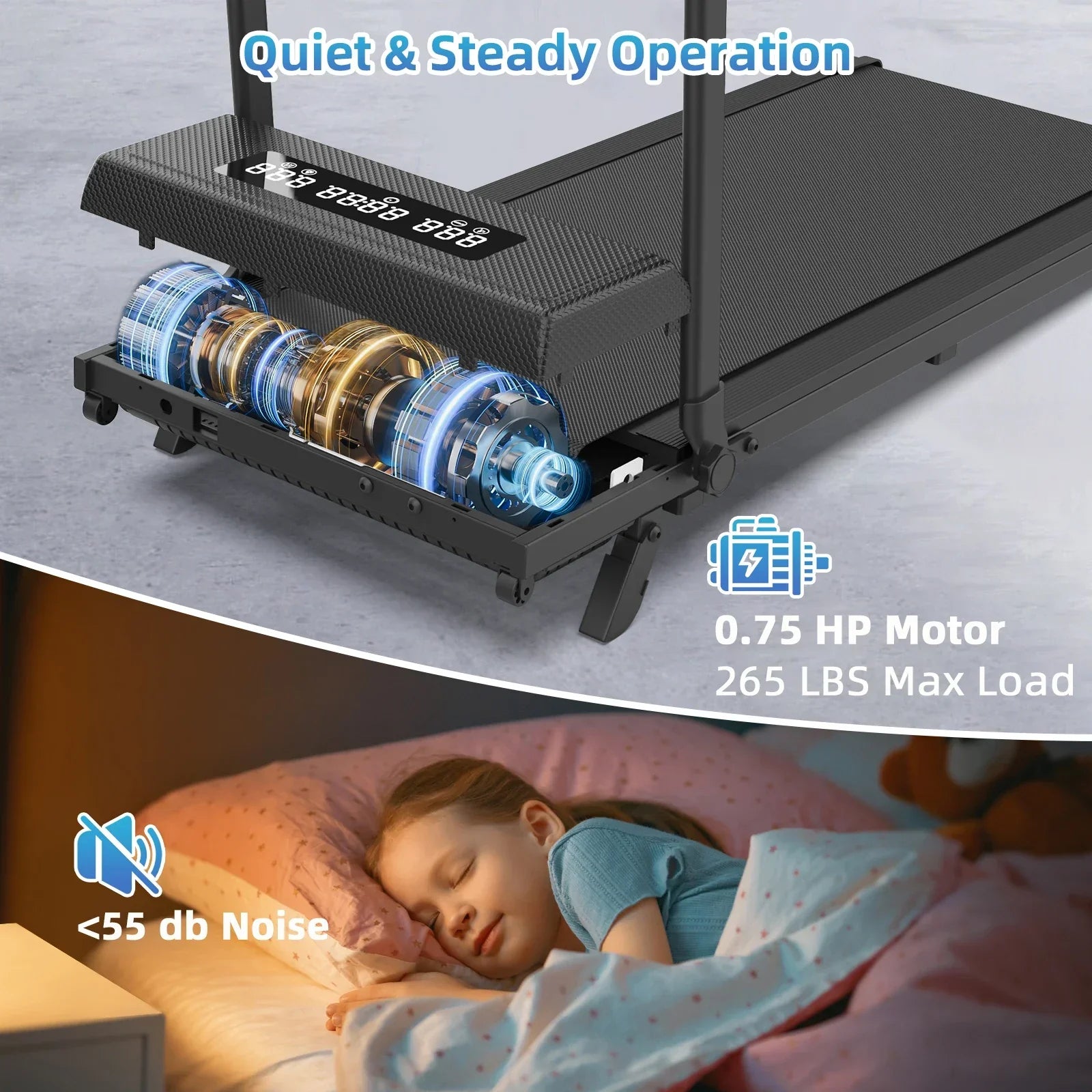 Portable High Quality Home Desktop Treadmill with Tilt Gym Sports - GilloServ