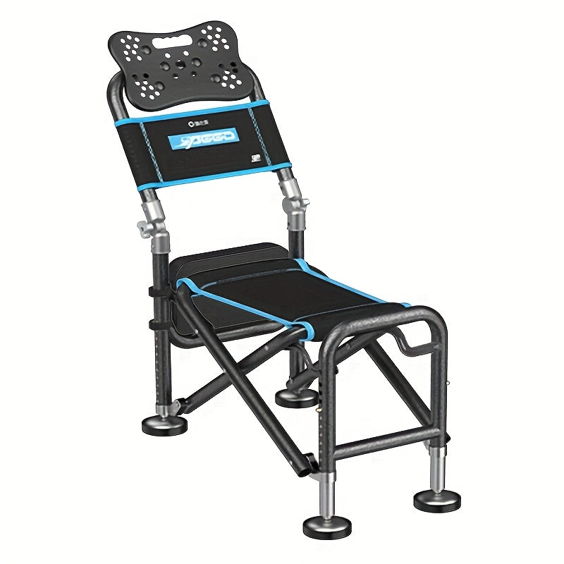 Portable Fishing Chair Adjustable Foldable Black Iron - GilloServ
