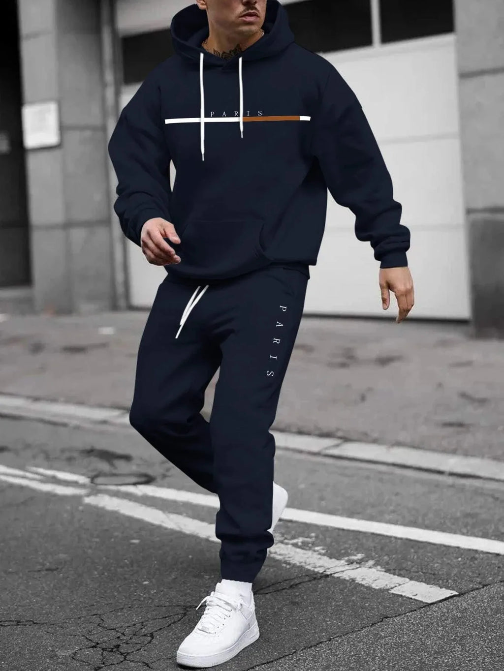 Tracksuit Sets Men's Casual Fleece Warm Hoodies Pants 2PCS Mens Long Sleeve Sport Suit Male Pullover Hoodies Sports Clothing - GilloServ