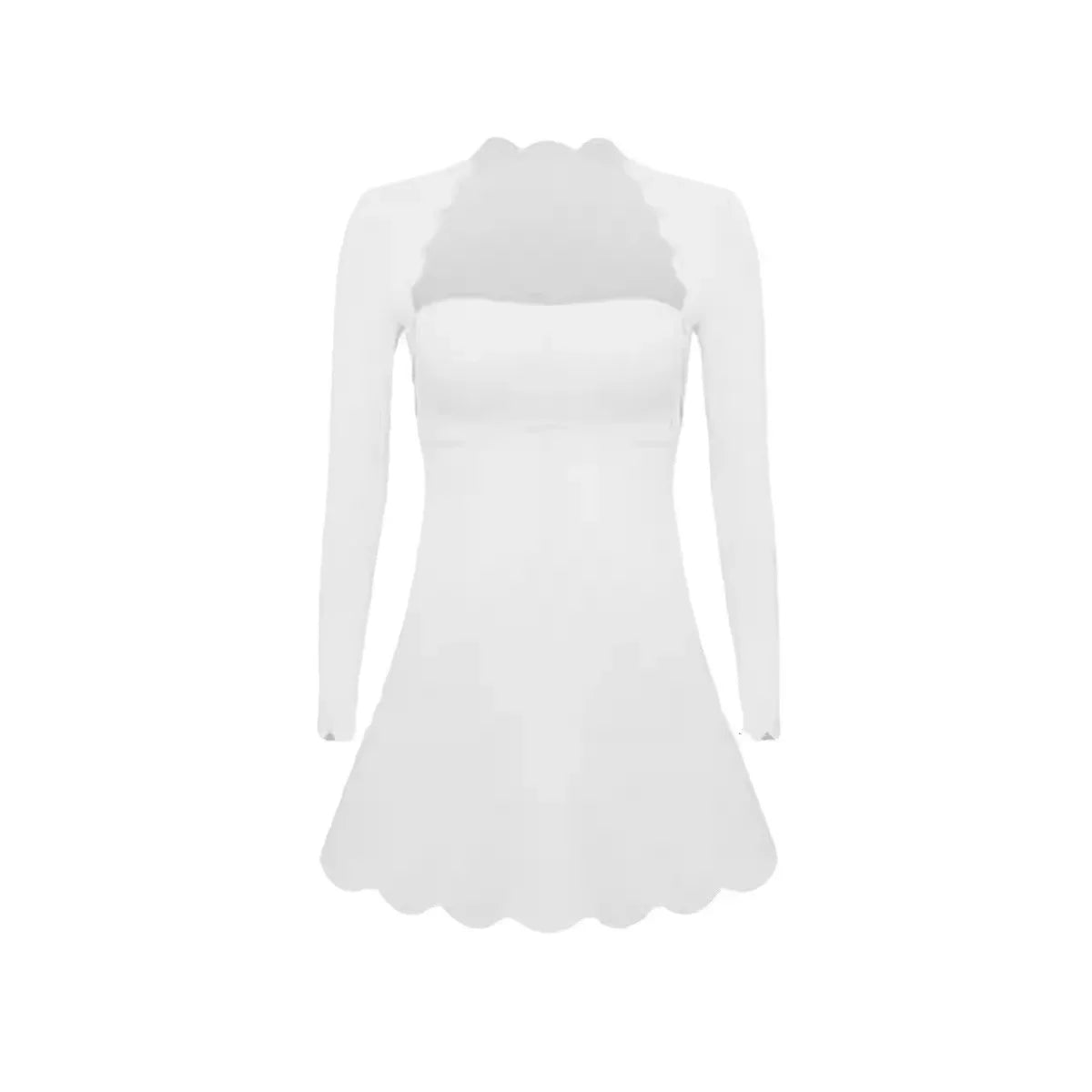 New Tennis Clothes Girl Sports Dress Outdoor Long Sleeve Wave Golf Tennis Dress - GilloServ