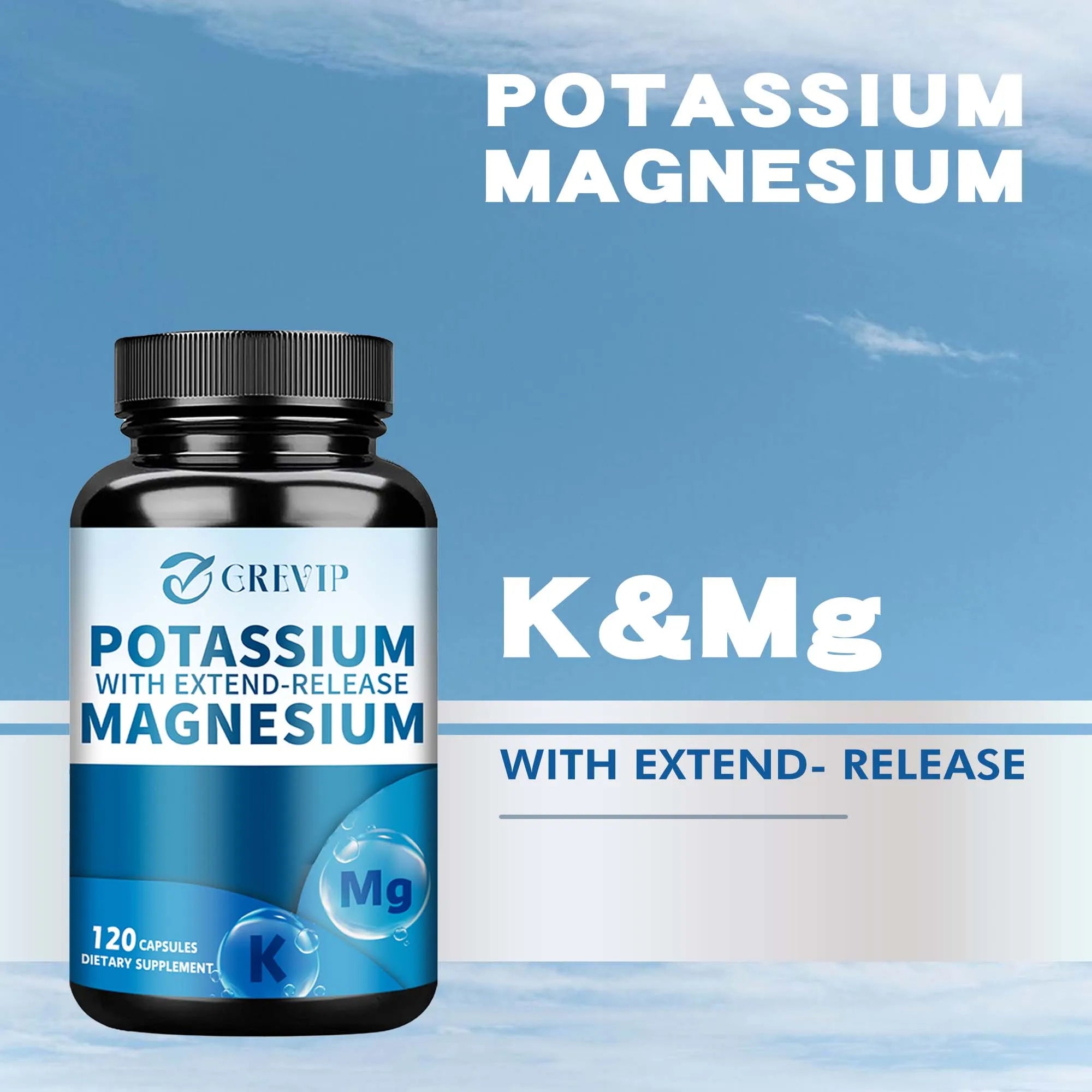 Potassium Magnesium - Support Bone Health, Muscle Spasms, Improve Sleep Quality - GilloServ