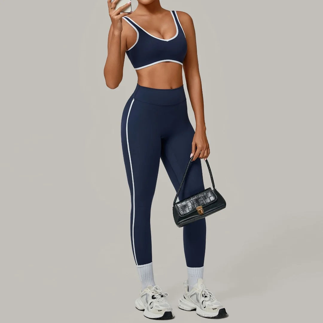 Yoga Suit Sports Fitness High Waist Peach// Hip Tight  Clothes Gym Leggings Set - GilloServ