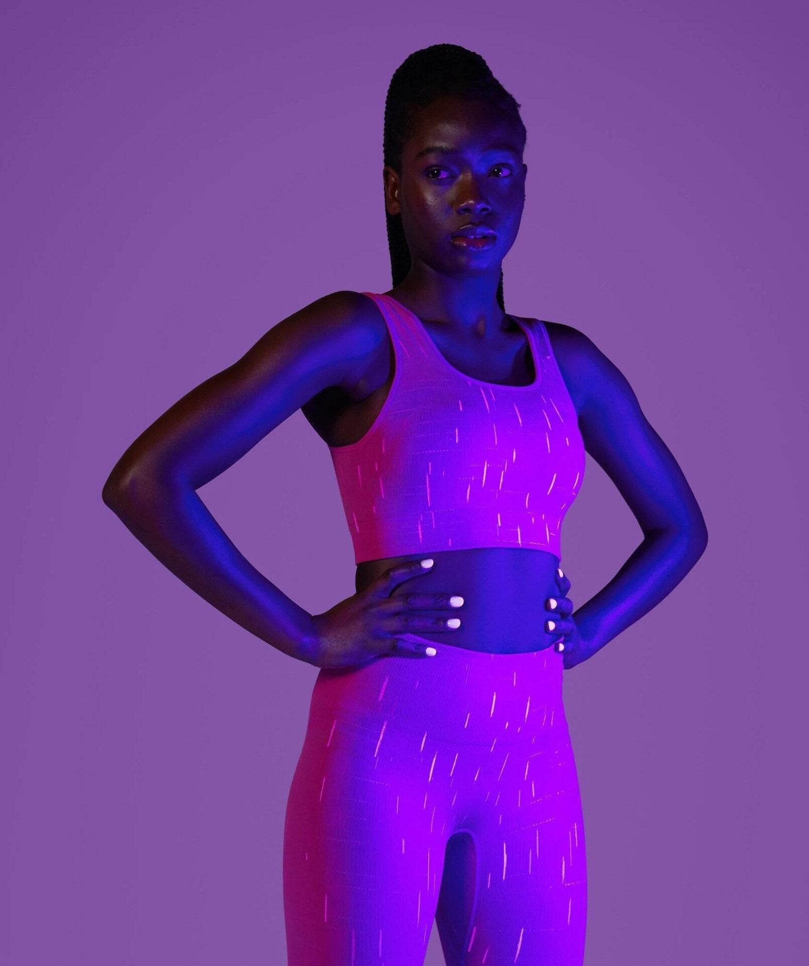 Autumn Fluorescence Seamless Yoga Suit Fashion Workout Push Up Gym Fitness Tracksuit Tank Crop Top Leggings Two Piece Set Outfit - GilloServ
