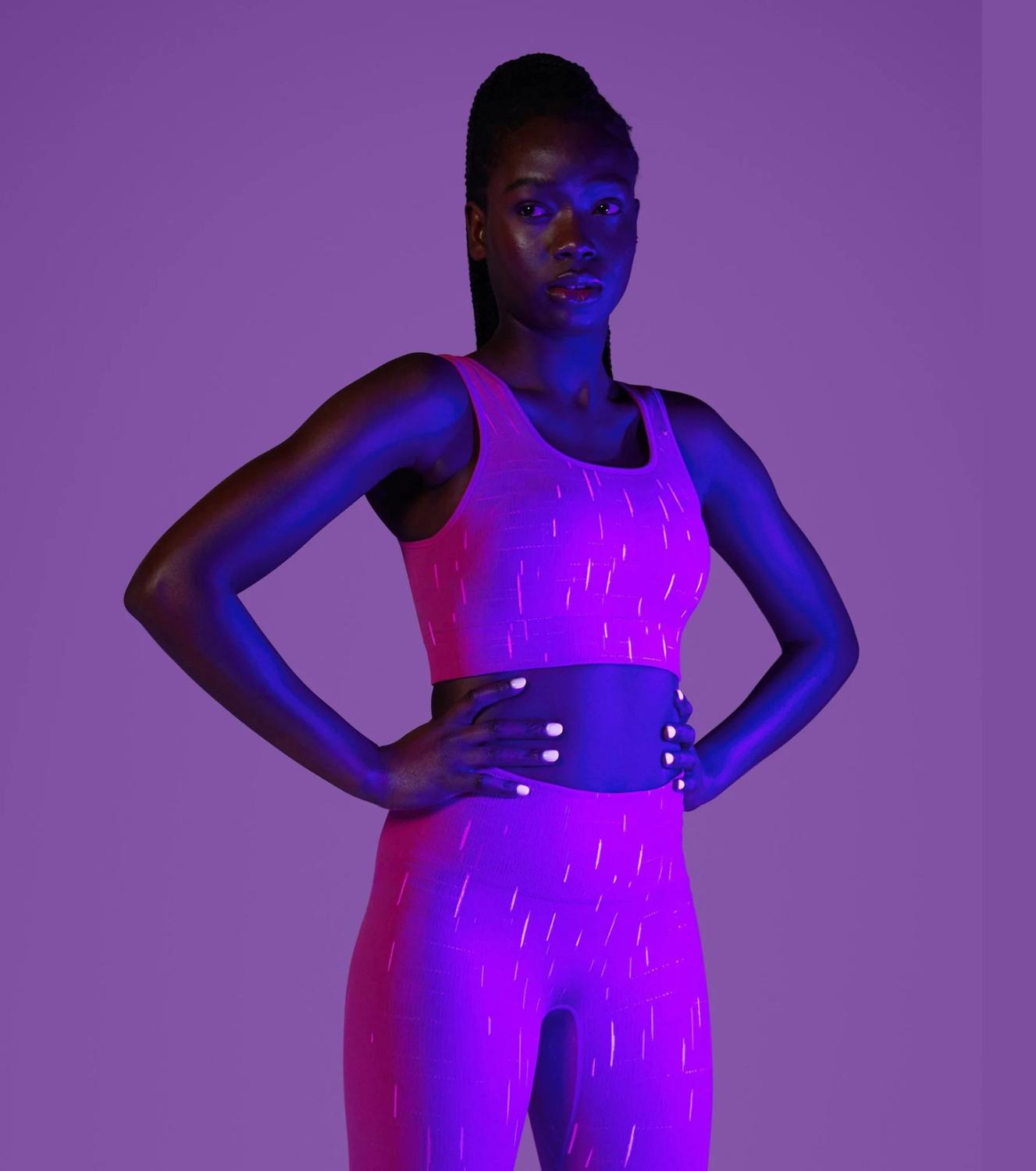 Autumn Fluorescence Seamless Yoga Suit Fashion Workout Push Up Gym Fitness Tracksuit Tank Crop Top Leggings Two Piece Set Outfit - GilloServ