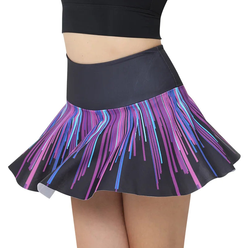 Floral Print Shorts Skirt Fashion High Waist Pleated Women sports - GilloServ