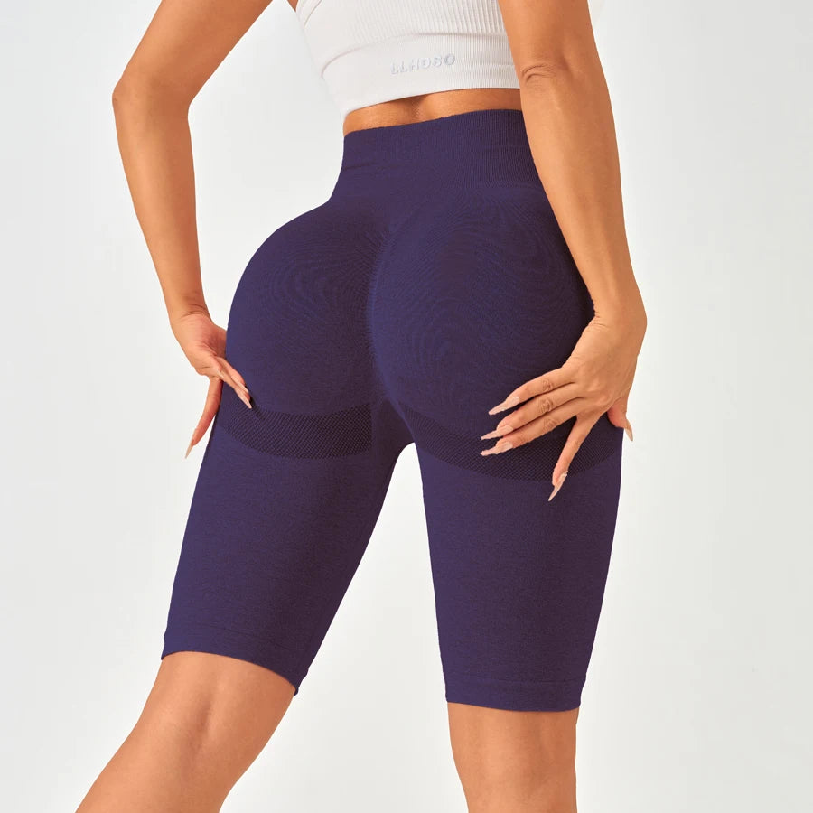 Women Sports Leggings Sportswear Seamless Yoga Shorts w/Tummy Control - GilloServ