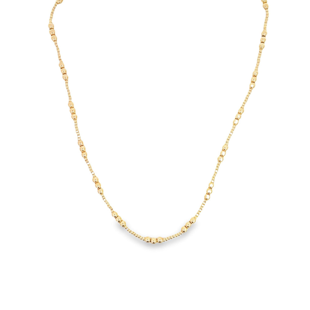18K Gold Filled 4mm Beaded Chain Necklace (H184) - GilloServ