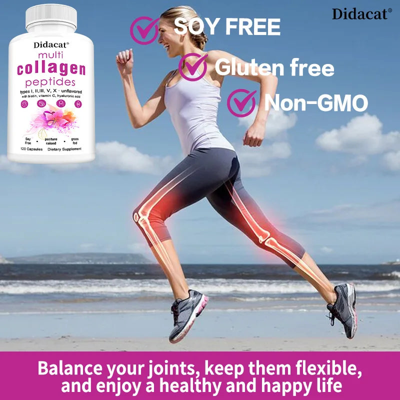 Multi-Collagen Peptides Supplement - Skin, Hair, Nails, Bone and Joint Health, Immunity, Free Radical Balance, - GilloServ