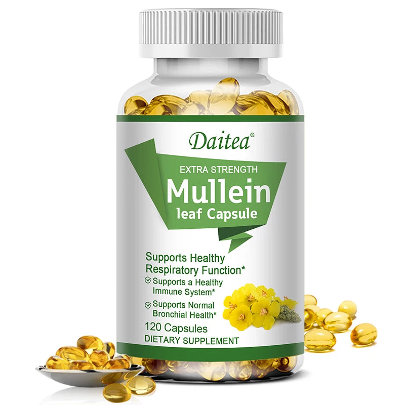 Mullein Leaf Extract Capsules, Helps Cleanse and Detoxify The Lungs, Supports Respiratory Health, - GilloServ