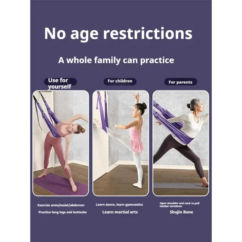 Yoga Aerial Silk Set Woman Hammock Back Legs Stretching Swing Pilates - GilloServ