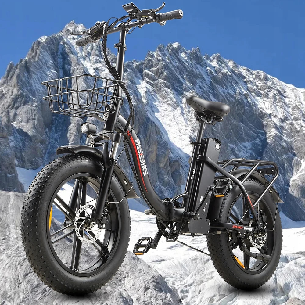 NEW BEST 20 Inch Fat Tire Ebike 750W Motor Battery Electric// Full Suspension //48V Best Mountain E Bike - GilloServ