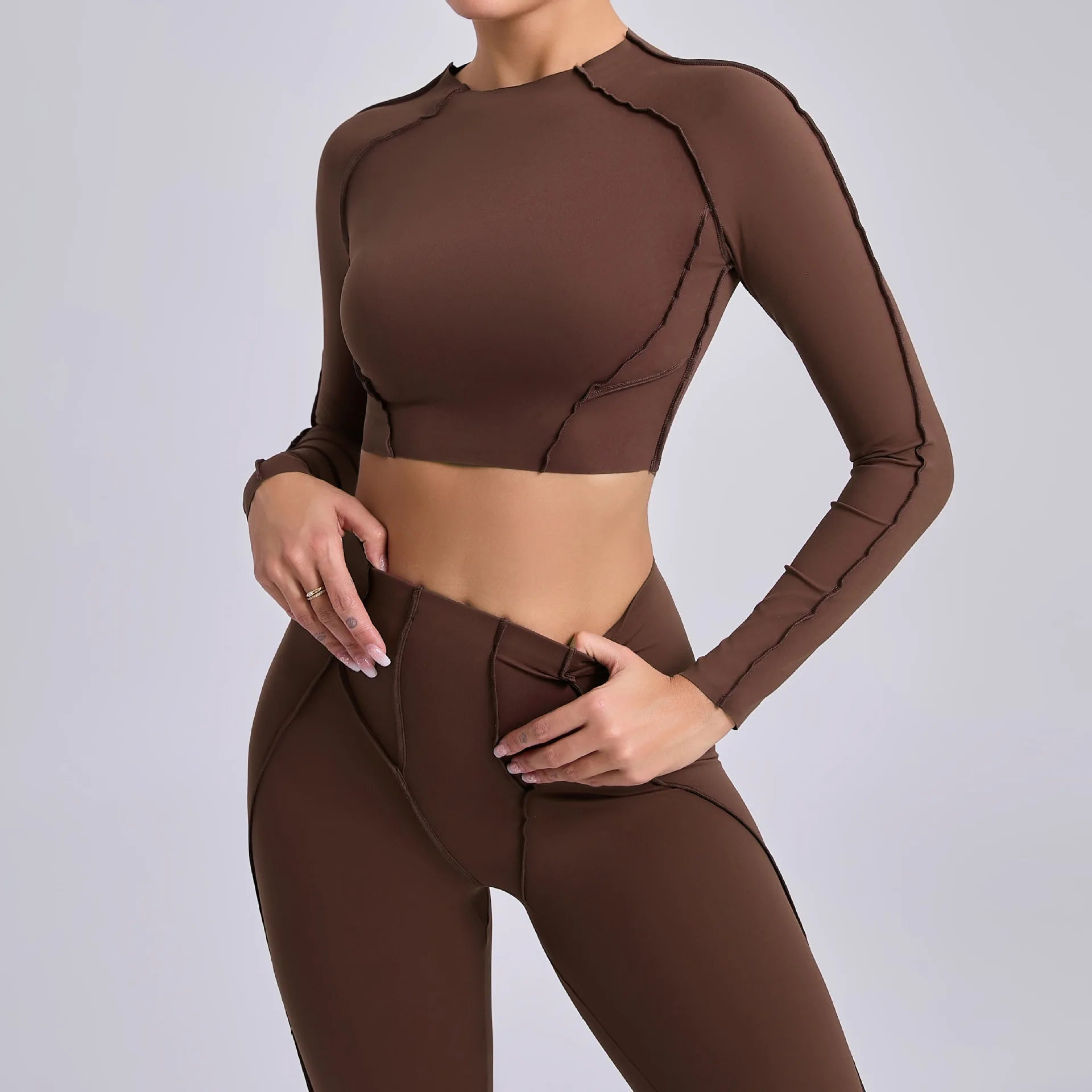 New Yoga Set Women Tracksuit Workout Legging Athletic Suit Long Sleeve - GilloServ