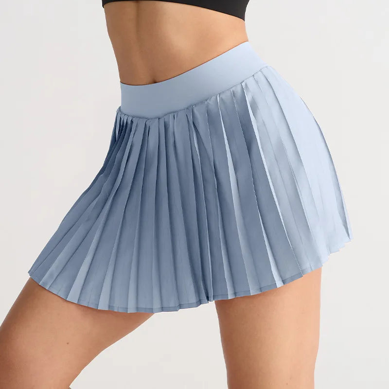 1pcs Women's Pleated Sports Skirts Gym Workout Sports Fitness High Waist Skirts Sexy Pocket Tennis Skirts Golf Running Pantskirt - GilloServ