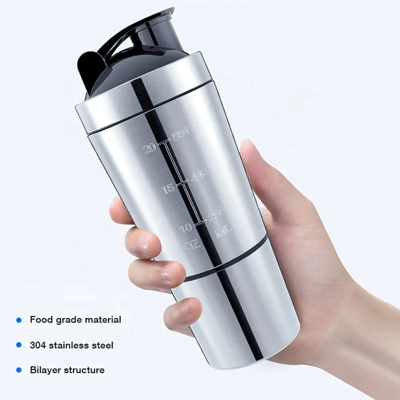 High Quality Stainless Steel Protein Shaker Cup// Portable Fitness Sports Mug - GilloServ