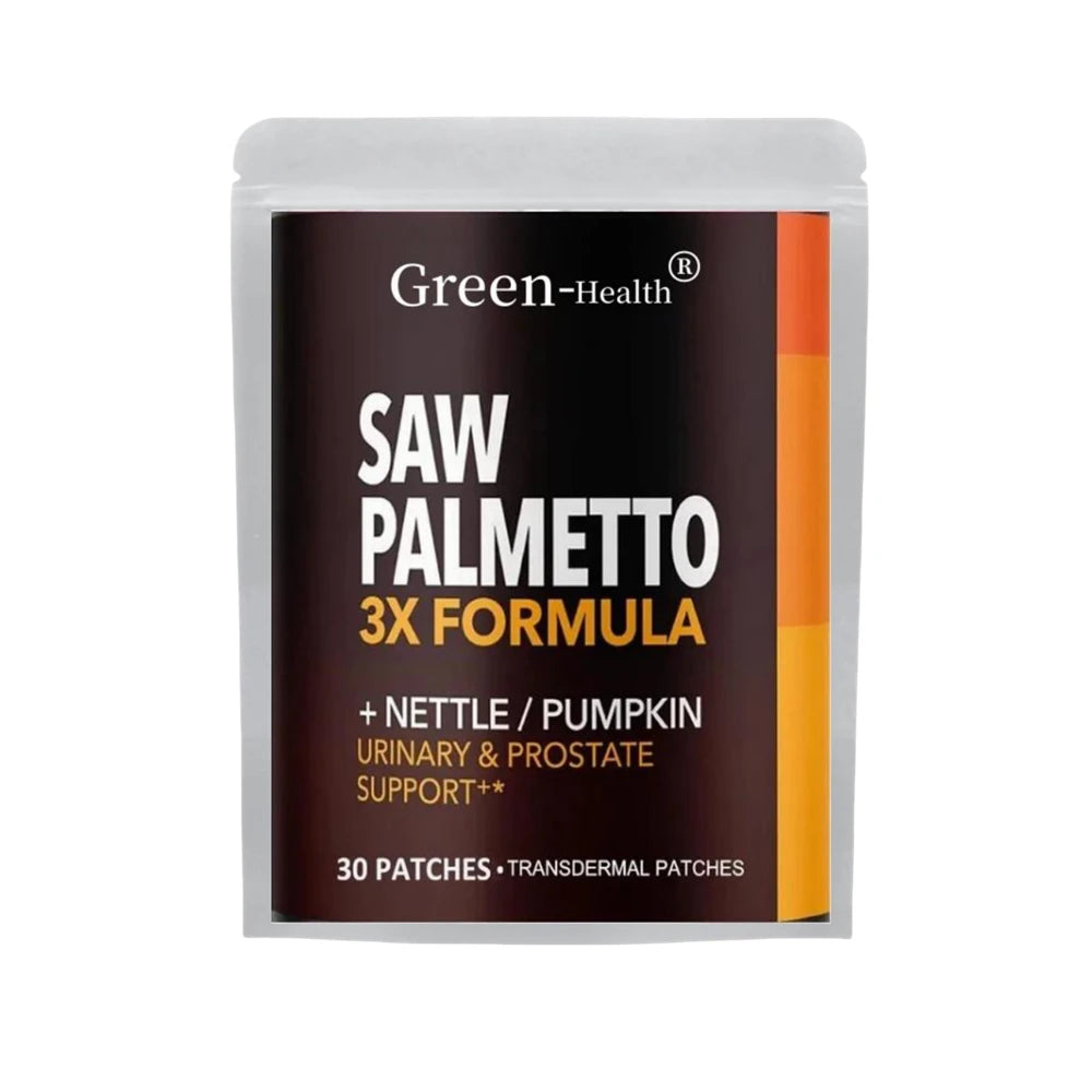 Saw PalmettoTransdermal Patches Stinging Nettle Pumpkin Seed Extract Urinary Health Prostate Support for Men's Health 30 Patches - GilloServ