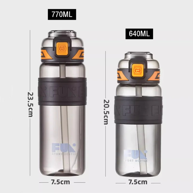 640ml/770ml High Quality Water Bottle Portable/ Durable Gym Fitness Tritan Material - GilloServ