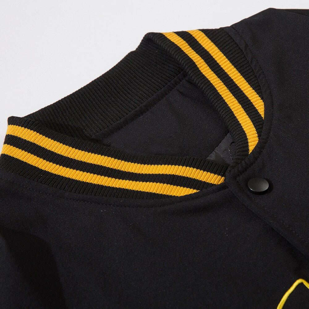 Baseball Jacket Men Letter Embroidery Single Breasted - GilloServ