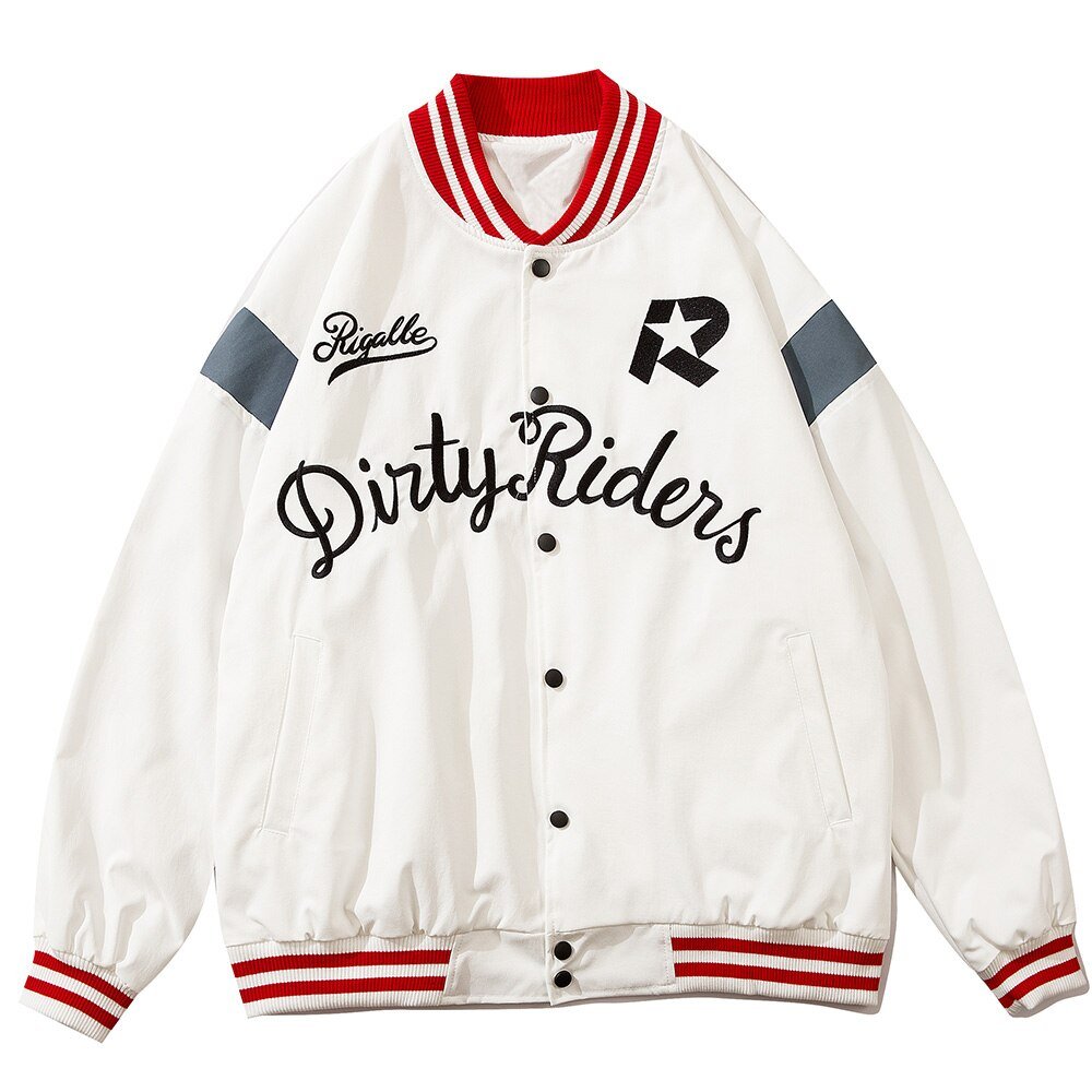 Baseball Jacket Men Star Embroidery Patchwork Bomber Coats - GilloServ