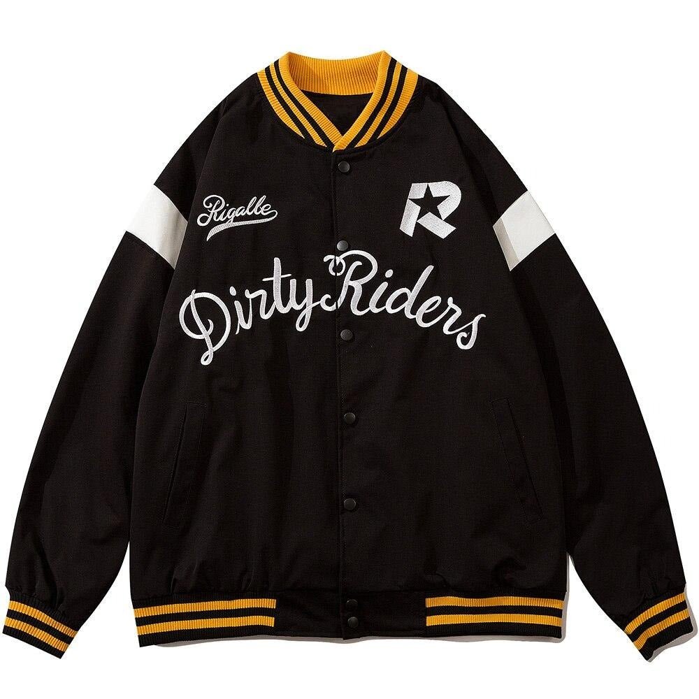 Baseball Jacket Men Star Embroidery Patchwork Bomber Coats - GilloServ