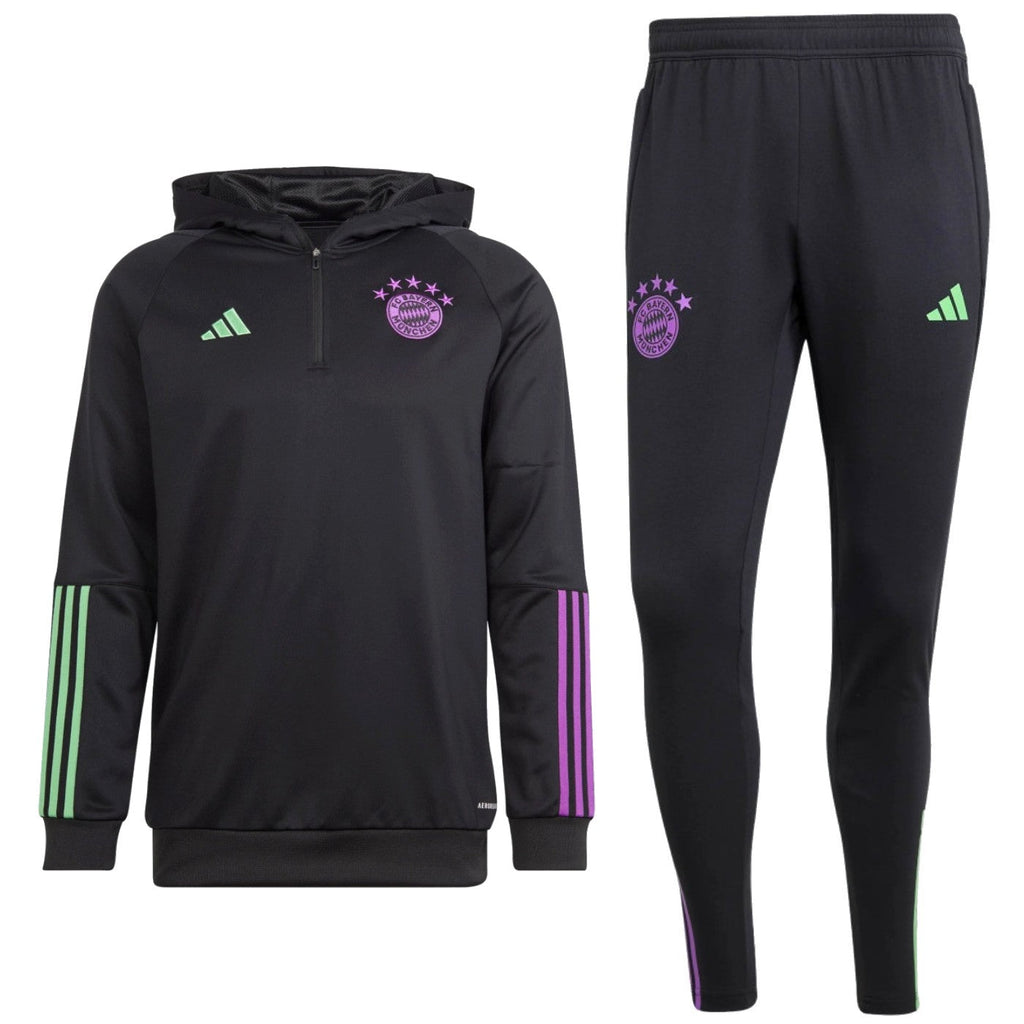 Bayern Munich black hooded training technical tracksuit