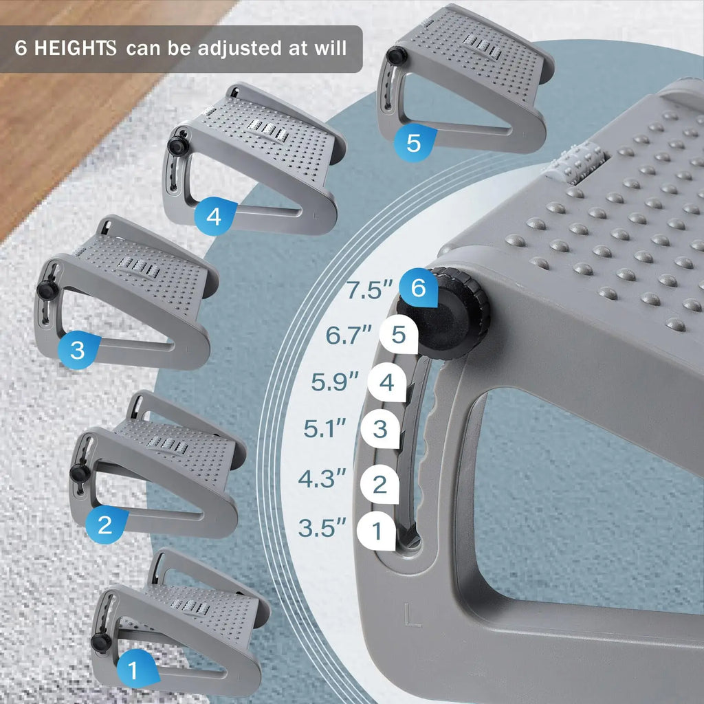 Foot Rest for Under Desk at Work,Adjustable Height Foot Rest Portable Under Desk Foot Stool for Home,Office - GilloServ